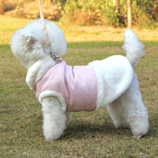 Pet Clothes Plush Warm Dog Vest Vest Style Dog Clothes Fur Collar Pet