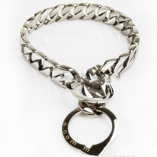 Neck P Chain Ring Mirror Polished Dog Necklace